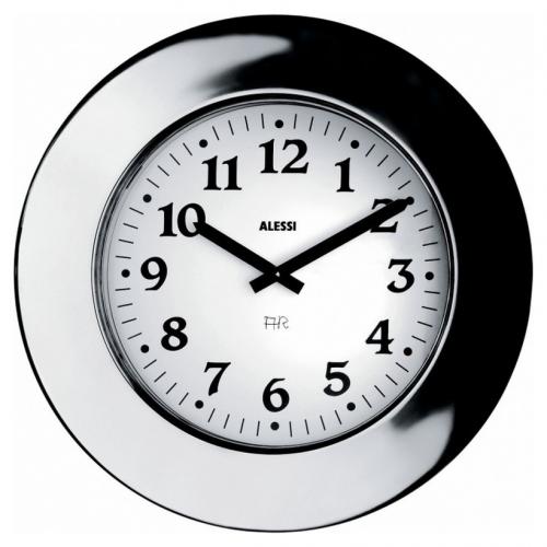Alessi-Momento 18/10 Stainless Steel Wall Clock-