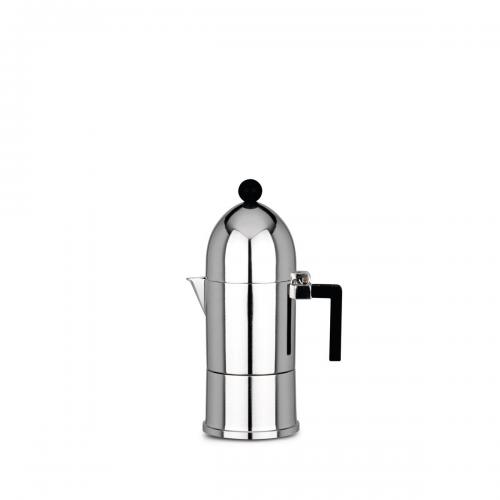 Alessi-La cupola Caffettiera espresso in fusione di alluminio, nero 3 tazze - Bild 1 von 1