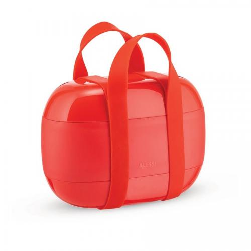 Alessi-Food a Porter Thermoplastic Resin Three Compartment Lunch Box, Red - Picture 1 of 1